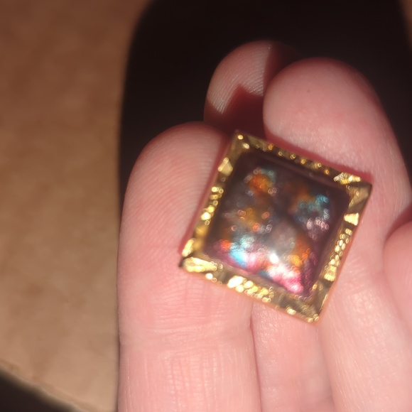 Elegant Gold and Multicolor Cuff Links And Neck Tie Jewelry - Picture 5 of 9